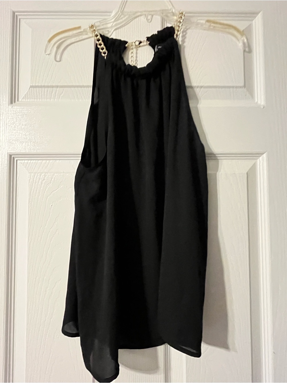 Black Chain-Detail Halter Top INC large